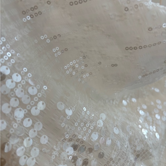 Zara White Sequin Ruffle Mini Dress - Picture 2 of 6